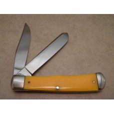 LL Bean Inc. Freeport ME (Made by Western) Yellow Trapper Knife LL Bean Inc. Freeport ME (Made by Western) Yellow Trapper Knife