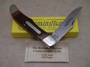 Remington 1990 Shotgun Commemorative Delrin Folding Hunter Knife in Box