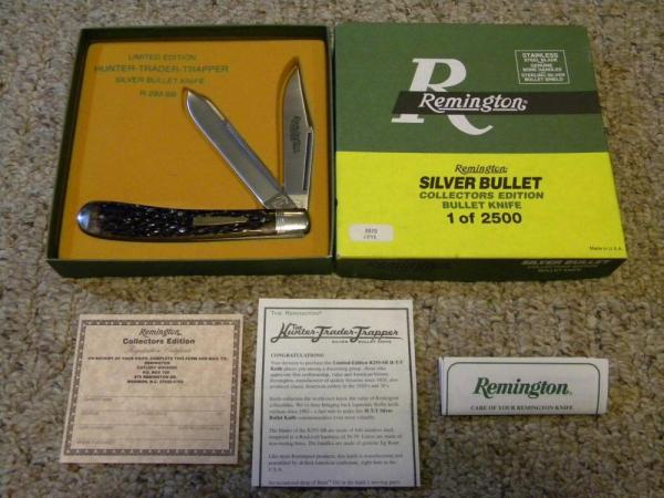 Remington UMC USA 1998 Genuine Bone R293 Silver Bullet Hunter-Trader-Trapper Knife in Box Remington UMC USA 1998 Genuine Bone R293 Silver Bullet Hunter-Trader-Trapper Knife in Box