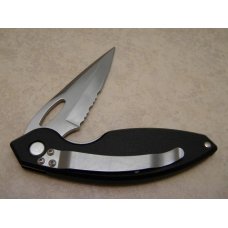 Buck 181 USA ATS-34 Black Odyssey Linerlock Tactical Knife Partial Serrated Blade