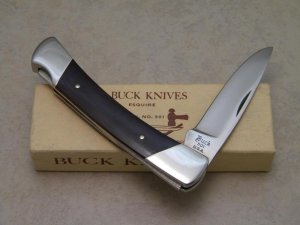 Buck USA Model # 501 Micarta Esquire Lockback Knife Pre-1986 in Box