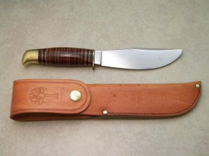 Boker Solingen Germany Alemania 193 Stacked Leather Fixed Blade Sheath Knife c.1960-1970