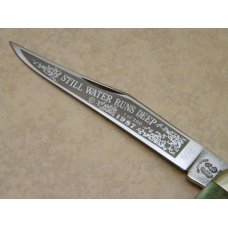 Fight'n Rooster Germany Green Bone Toothpick Knife Still Water Runs Deep c.1987 Fight'n Rooster Germany Green Bone Toothpick Knife Still Water Runs Deep c.1987
