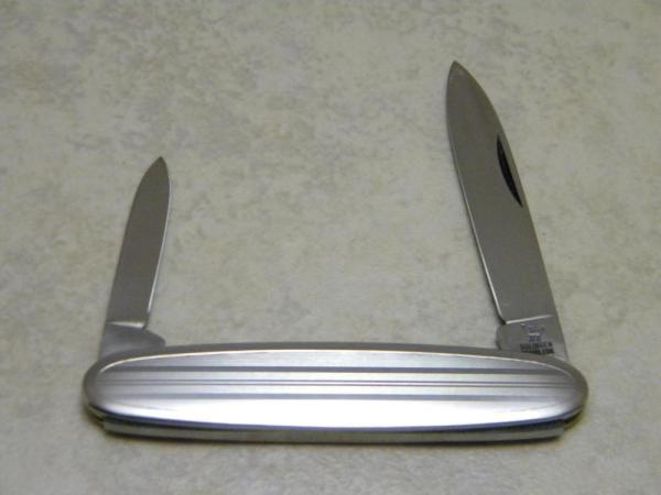 Hen & Rooster Solingen Stainless Bertram Germany Fancy Metal 2 Blade Pen Knife c.1970's Hen & Rooster Solingen Stainless Bertram Germany Fancy Metal 2 Blade Pen Knife c.1970's