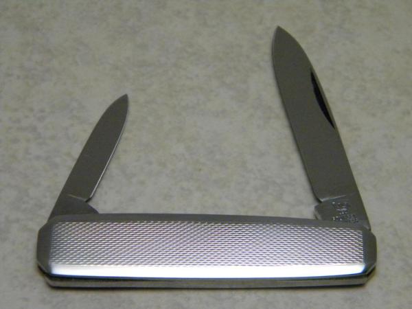 Hen & Rooster Solingen Stainless Fancy Metal 2 Blade Pen Knife c.1970's 