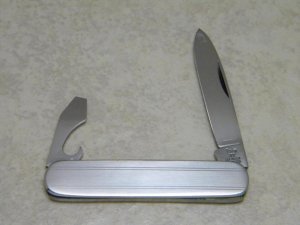Hen & Rooster Solingen Stainless Fancy Metal 2 Blade Pen Knife c.1970's 