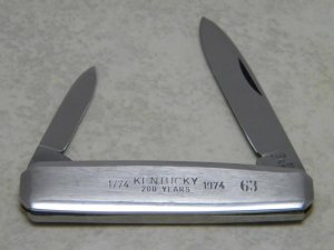 Hen & Rooster Carters Germany Fancy Metal Pen Knife Kentucky 200 Years 1774-1974 
