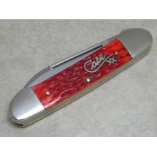 Case XX USA 2004 Red Bone 6394 SS Large Canoe Gunboat Knife
