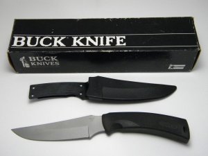 Buck 470 USA Black Mentor Fixed Blade Sheath Knife in Box c.1995