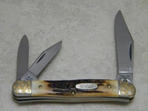 Case XX SS USA 7 Dot (1983) Stag 5308 Scrolled Bolsters Whittler Knife