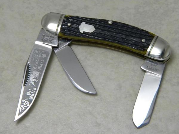 Bulldog Brand Solingen Germany Green Bone Acorn Shield Pit Bulls 3 Blade Sowbelly Knife Bulldog Brand Solingen Germany Green Bone Acorn Shield Pit Bulls 3 Blade Sowbelly Knife