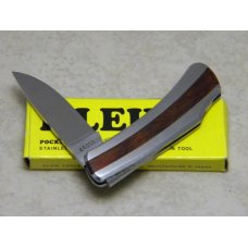 Klein Tools, Inc. Japan 44032 Stainless & Wood Lockback Knife in Box