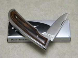 Ka-Bar Cleveland Ohio 2717 Stainless Japan Wood Linerlock Knife in Box c.1966-1982