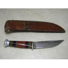 Ka-Bar Union Cutlery Co. Olean NY USA Stacked Leather Fixed Blade Sheath Knife Ka-Bar Union Cutlery Co. Olean NY USA Stacked Leather Fixed Blade Sheath Knife