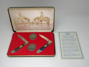 Case XX USA 1987 Bone 6149 Copperhead Civil War Commemorative Knife Set 