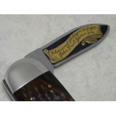 Case 1975 Shaw Leibowitz Gold Etch John Paul Jones Commemorative 6250 Elephant Toe Sunfish Knife