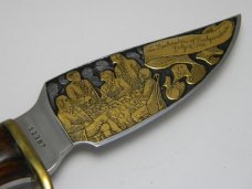 Westmark USA 703 Shaw Leibowitz Gold Etch Declaration of Independence Fixed Blade Sheath Knife
