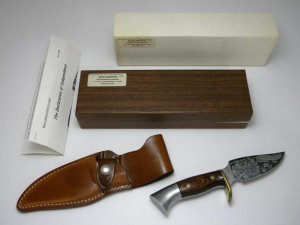 Westmark USA 703 Shaw Leibowitz Silver Etch Declaration of Independence Fixed Blade Sheath Knife