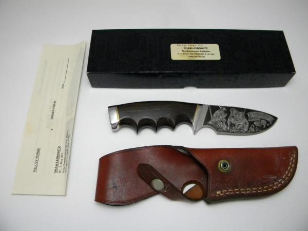 Gerber USA Shaw Leibowitz Silver Etch Valley Forge Ebony Wood Fixed Blade Sheath Knife in Box