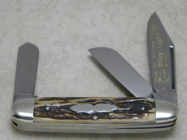 Fight'n Rooster Germany Stag 1985 Flint River Knife Club Cigar Stockman Knife Fight'n Rooster Germany Stag 1985 Flint River Knife Club Cigar Stockman Knife