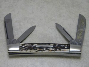 Fight'n Rooster Germany Stag 1984 Flint River Knife Club Congress Knife 