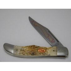 Case XX SS USA Bone 1986 Case Collector's Club 5th Anniversary 6165 Folding Hunter Knife & Plaque
