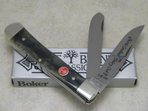 Boker Solingen Germany Bone 1983 North Carolina Cutlery Club Trapper Knife in Box