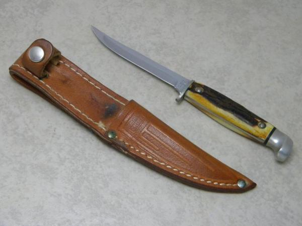 Case XX USA 1965-69 Stag M5F Fixed Blade Sheath Knife Case XX USA 1965-69 Stag M5F Fixed Blade Sheath Knife