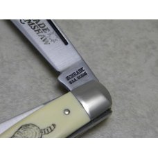 Schrade USA SC505 Raccoon Scrimshaw Stockman Trapper Knife in Box c. 1980