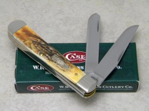 Case XX USA 2007 Genuine Stag 5254 SS Trapper Knife in Box