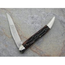Schatt & Morgan File & Wire, 041120, Large Tooth pick, caramel worm groove bone handles Schatt & Morgan File & Wire, 041120, Large Tooth pick, caramel worm groove bone handles