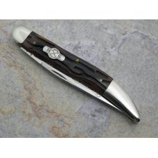 Schatt & Morgan File & Wire, 041120, Large Tooth pick, caramel worm groove bone handles Schatt & Morgan File & Wire, 041120, Large Tooth pick, caramel worm groove bone handles