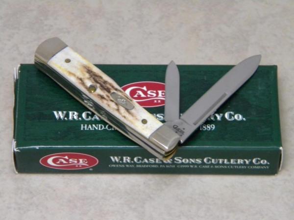 Case XX USA 2007 Genuine Stag 5215 SS Gunstock Knife in Box Case XX USA 2007 Genuine Stag 5215 SS Gunstock Knife in Box