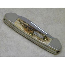 Case XX USA 2007 Genuine Stag 52132 SS Baby Butterbean Mini Canoe Knife in Box Case XX USA 2007 Genuine Stag 52132 SS Baby Butterbean Mini Canoe Knife in Box