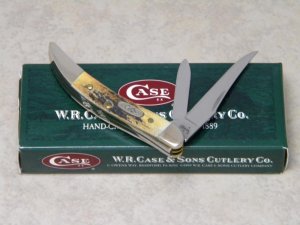 Case XX USA 2007 Genuine Stag 520096 SS 2 Blade Tiny Toothpick Knife in Box