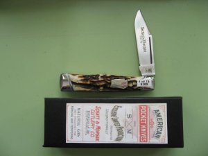 SCHATT & MORGAN  STAG GUNSTOCK KNIFE