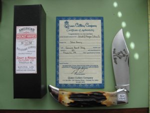 SCHATT & MORGAN  STAG JOHN HENRY KNIFE