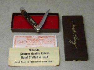 Schrade + USA 197UH Uncle Henry Staglon Cat Paw Linerlock Knife in Box