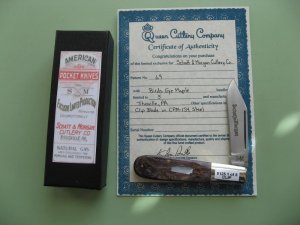 SCHATT & MORGAN BIRDS EYE MAPLE BARLOW KNIFE