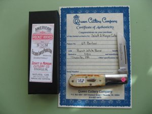 SCHATT & MORGAN BURNT WHITE BONE BARLOW KNIFE