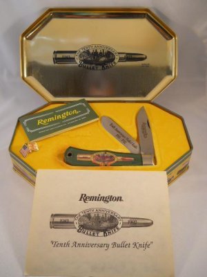 Remington 10th Anniversary Bullet Knife USA Mint