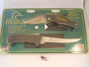 Schrade Ducks Unlimited 2 Knife Set USA Mint