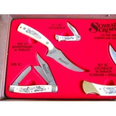 Schrade 1992 Great American Outdoors Scrimshaw Set USA Mint Schrade 1992 Great American Outdoors Scrimshaw Set USA Mint