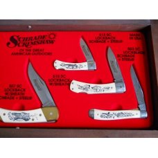 Schrade 1992 Great American Outdoors Scrimshaw Set USA Mint Schrade 1992 Great American Outdoors Scrimshaw Set USA Mint