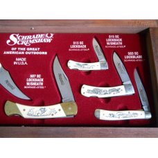 Schrade 1991 Great American Outdoors Scrimshaw Set USA Mint Schrade 1991 Great American Outdoors Scrimshaw Set USA Mint