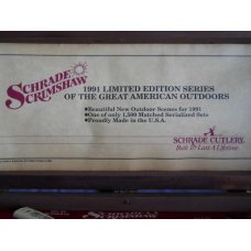 Schrade 1991 Great American Outdoors Scrimshaw Set USA Mint Schrade 1991 Great American Outdoors Scrimshaw Set USA Mint