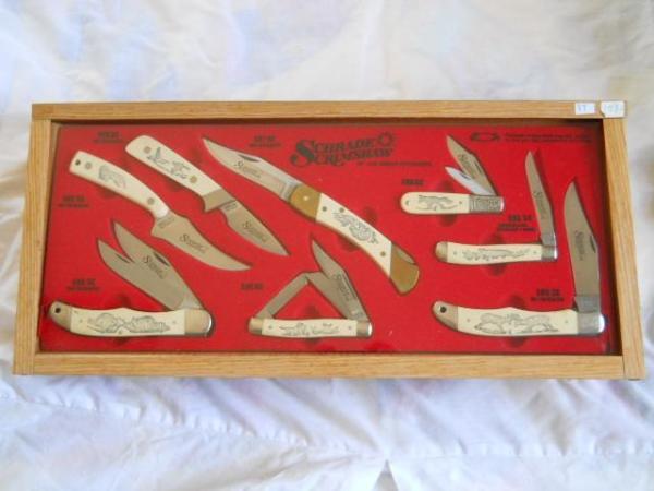 Schrade 1981 Scrimshaw Of The Great Outdoors Set USA Mint