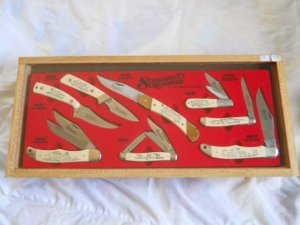 Schrade 1982 Scrimshaw Of The Great Outdoors Set USA Mint