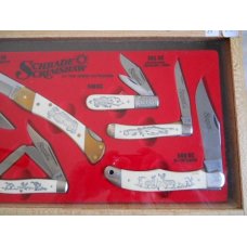 Schrade 1982 Scrimshaw Of The Great Outdoors Set USA Mint Schrade 1982 Scrimshaw Of The Great Outdoors Set USA Mint