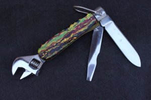 rare vintage Klein (Camillus) TL-29 style wrench knife w/ Christmas tree covers
